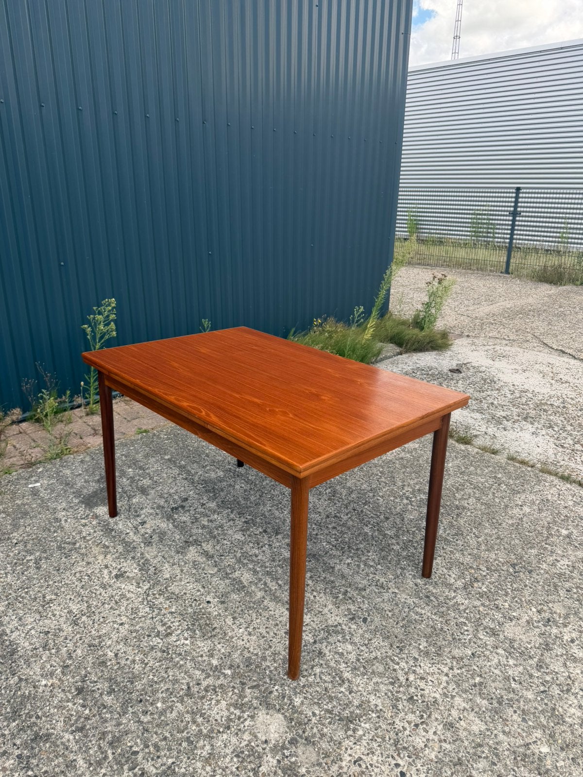 Vintage eettafel teak uitschuifbaar, Ophalen, Gebruikt, C, 50 tot 100 cm