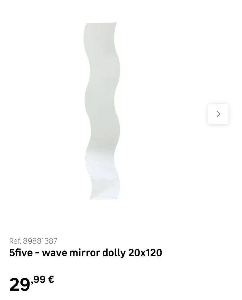 Spiegel wave form, Ophalen, Zo goed als nieuw, Rechthoekig, Minder dan 100 cm