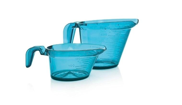 Tupperware Micro Plus Maatbeker Set - Nieuw!, Huis en Inrichting, Keuken | Tupperware, Ophalen of Verzenden, Nieuw, Blauw, Beker of Kan