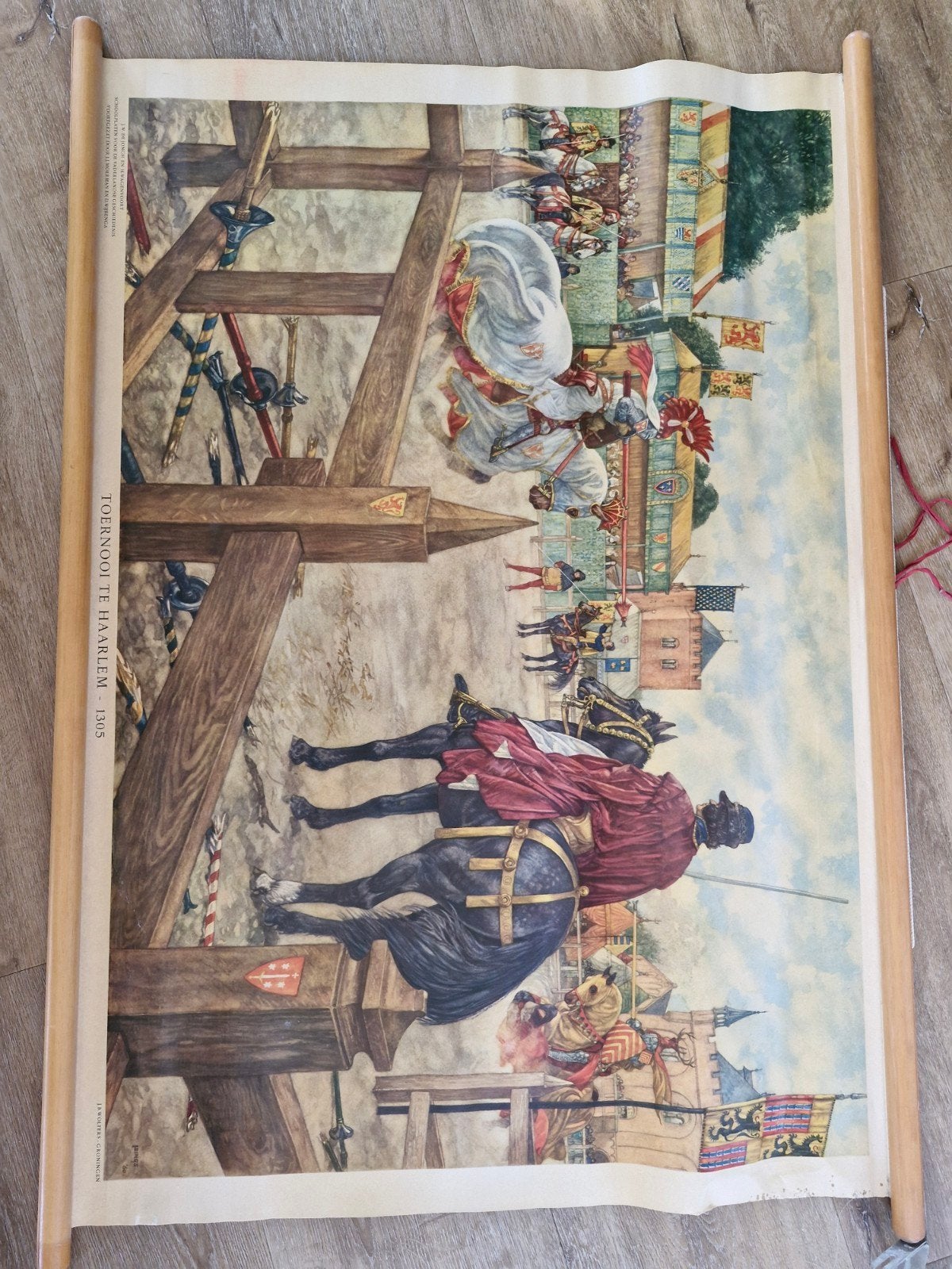 Vintage schoolplaat: Toernooi te Haarlem - 1305, Ophalen, Geschiedenis