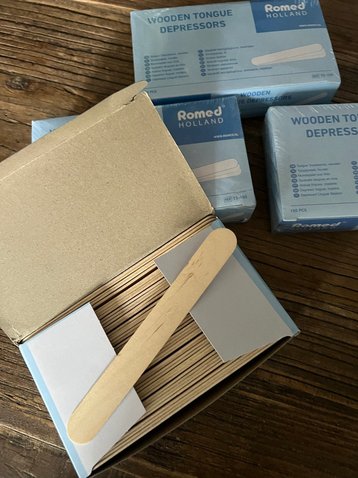 Houten tongspatels voor hobby en knutselprojecten, Hobby en Vrije tijd, Knutselmateriaal, Beige, Nieuw, Hout