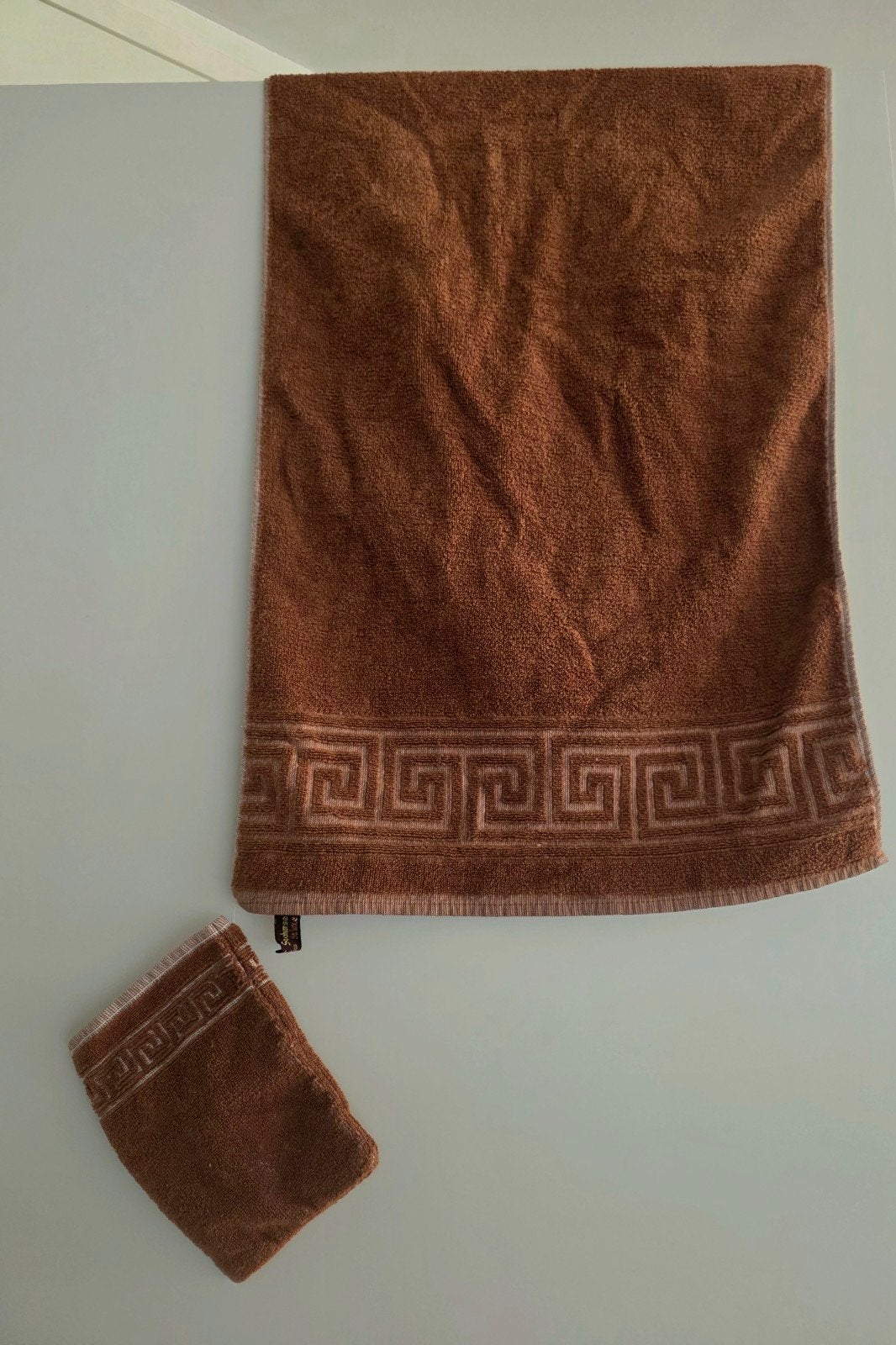 Nieuwe luxe Seahorse handdoek met bijpassend washandje, Ophalen of Verzenden, Nieuw, Handdoek