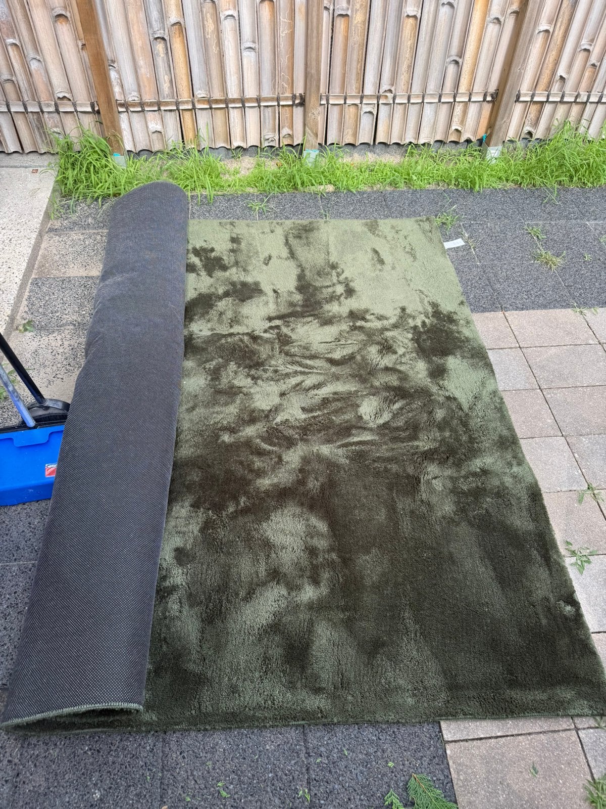 Donkergroen velvet tapijt 200x300, Ophalen, Velvet, 200 cm of meer, Rechthoekig
