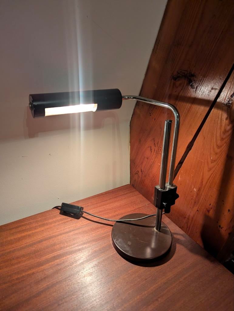 Vintage Piano lampje lees lampje lamp Hala Zeist, Gebruikt, Vintage, Ophalen of Verzenden, Metaal