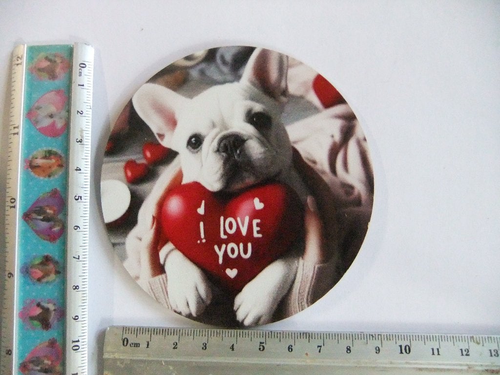 6 Leuke houten onderzetters met Franse Bulldog design, Hout, Verzenden, Glasonderzetter, Meerkleurig