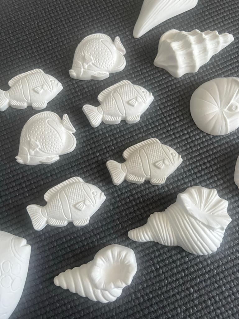 20 Montessori Gipsfiguurtjes Onderwaterdieren om te Schilder, Dieren, Nieuw, Ophalen of Verzenden, Wit