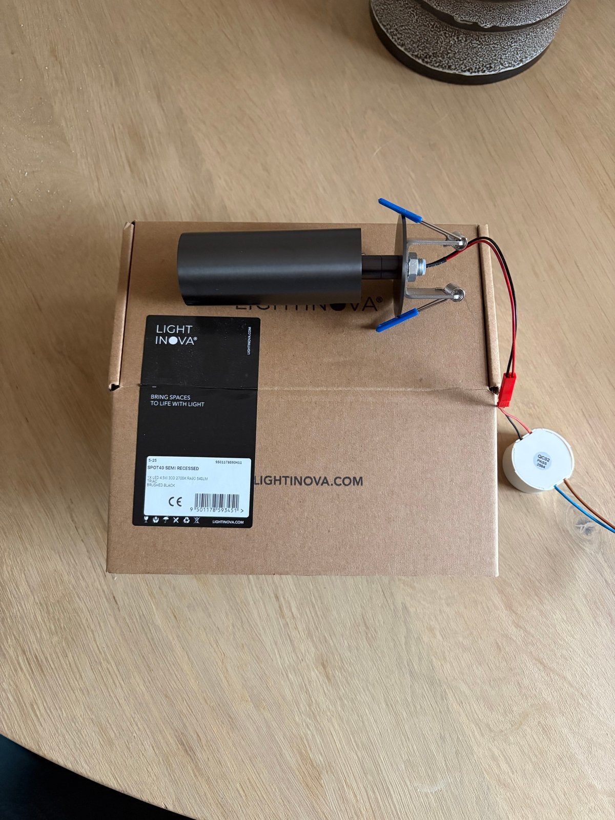 Lightinova Spot 40 2700K Inbouwspot - geborsteld zwart, Dimbaar, Overige merken, Nieuw, Overige fittingen