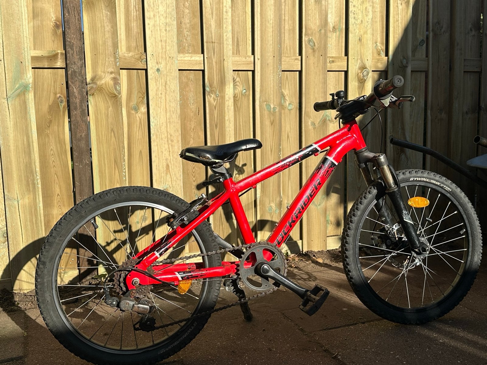 B'twin ST900 Mountainbike 20 inch - Rood, Gebruikt, Hardtail, Schijfrem, Ophalen