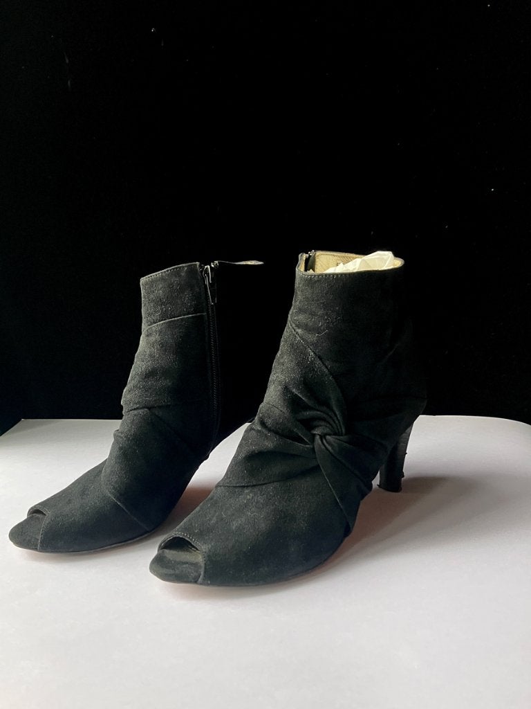 zwarte suède Mart Visser peep toe enkellaarsjes (mt39), Mart Visser, Zwart, Lage of Enkellaarzen, Ophalen of Verzenden