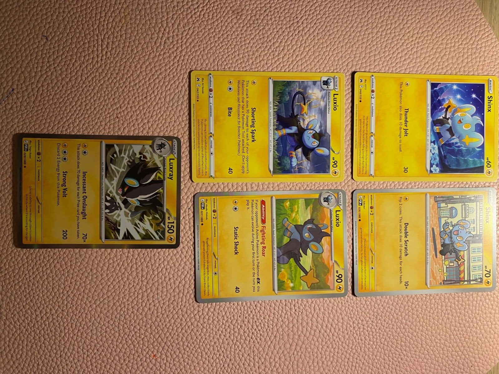 Pokémon Kaarten: Shinx, Luxio, Luxray Set, Ophalen of Verzenden, Zo goed als nieuw, Meerdere kaarten