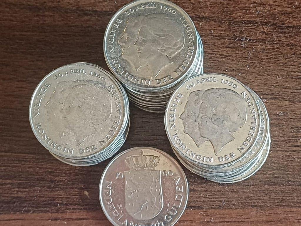 30 X 2,5 gulden munten troonsoverdracht, Postzegels en Munten, Koningin Juliana, Verzenden, Geboorte of Huwelijk, Losse munt