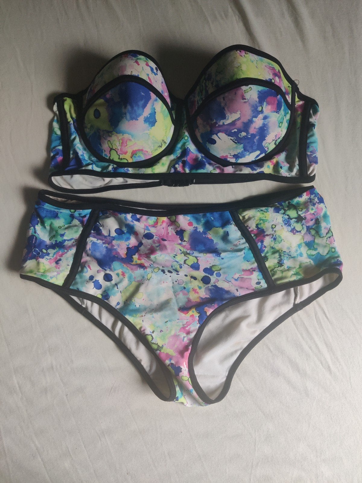 Kleurrijke bikini set, maat 42, cup 75/80 C/D, Ophalen of Verzenden, Gedragen, Meerkleurig, Bikini