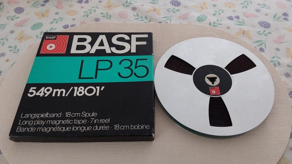 BASF Metalen 18 cm spoel met Tape in origineel Basf doosje., Ophalen of Verzenden, Onderdeel