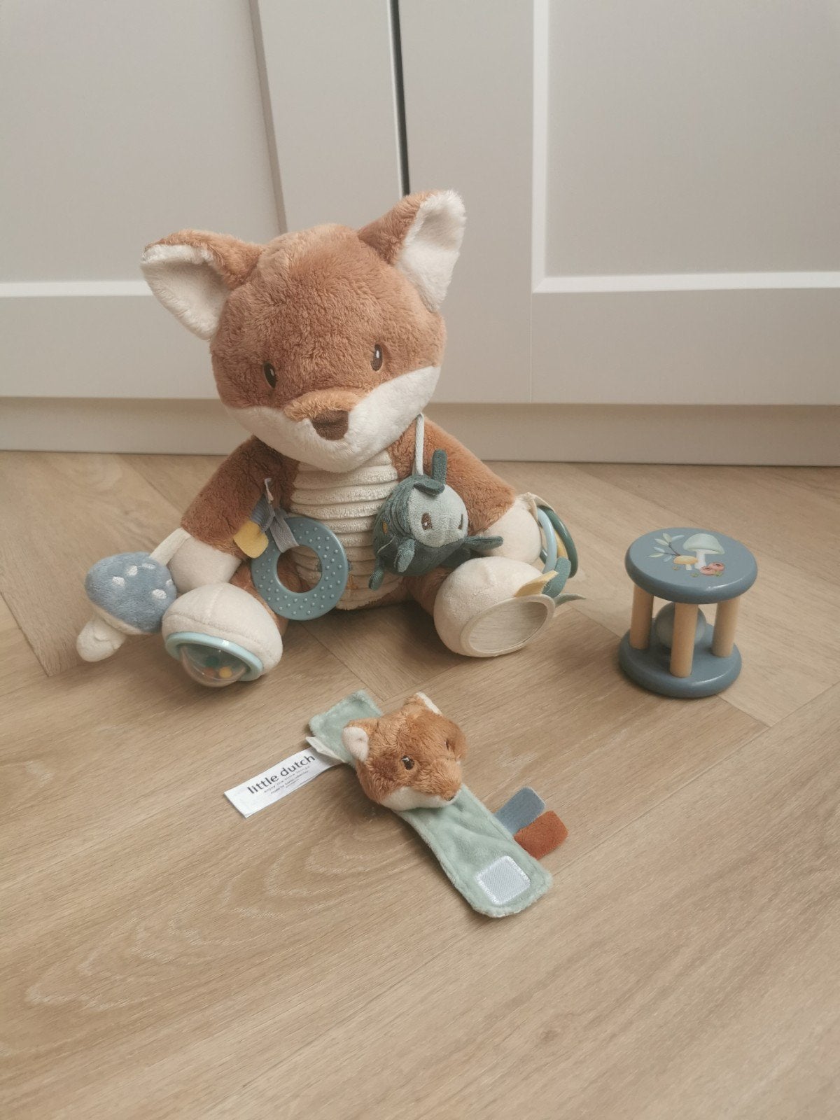 little dutch forest friends vos babyspeelgoed pakket, Ophalen of Verzenden, Zo goed als nieuw, Rammelaar