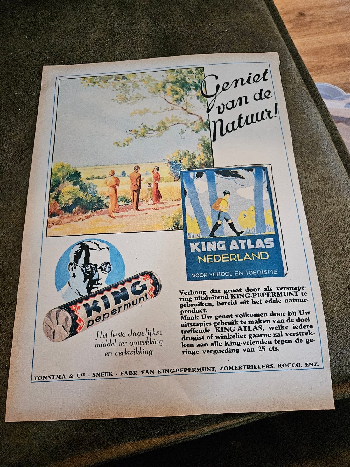 King Pepermunt & King Atlas Advertentie (Jaren '20-'4, Ophalen of Verzenden