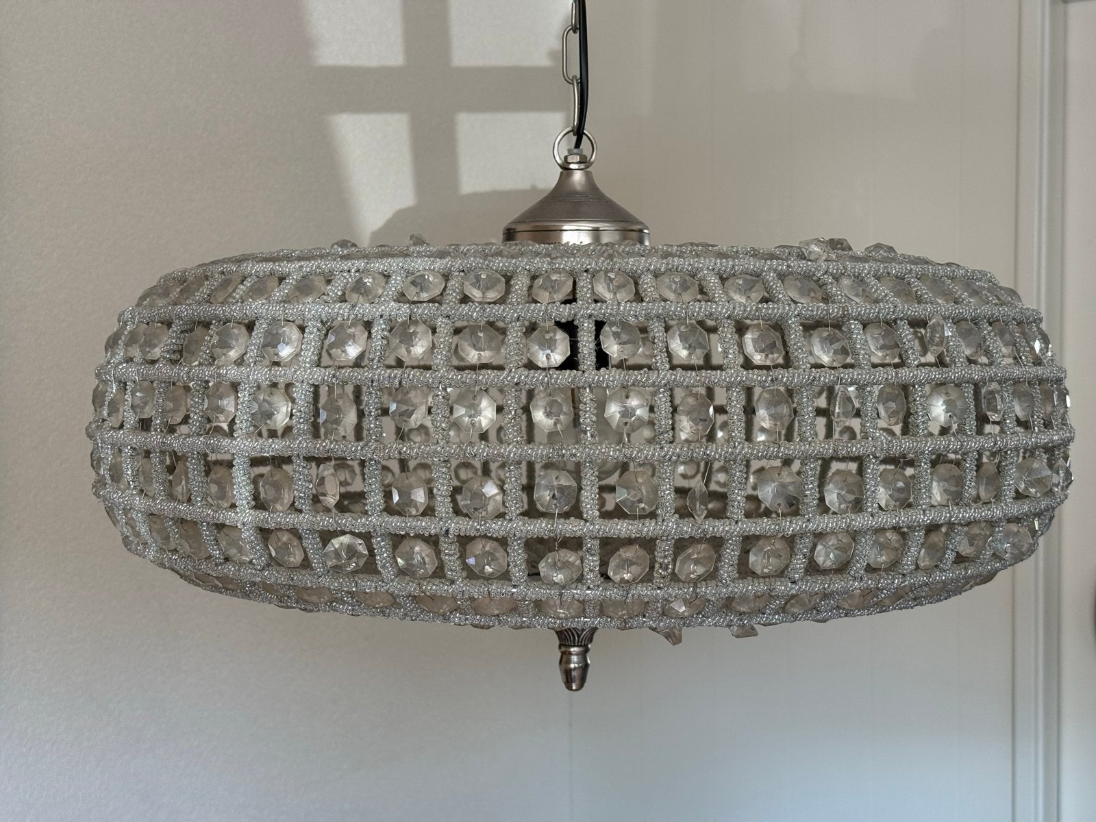 Prachtige PTMD hanglamp met kristallen, Ophalen, Gebruikt, Glas, Minder dan 50 cm