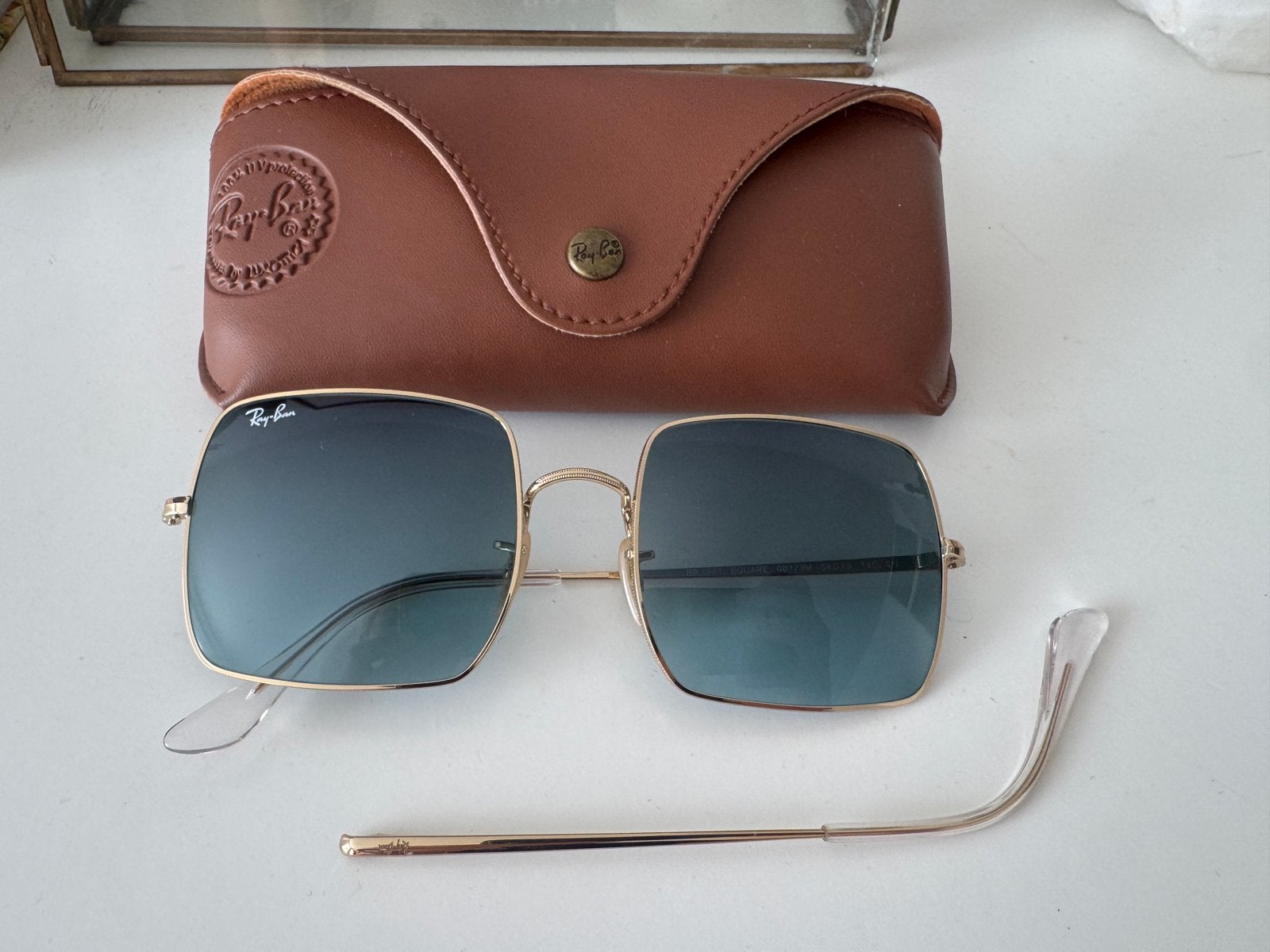 Ray-Ban Square zonnebril, Zonnebril, Blauw, Ophalen of Verzenden, Zo goed als nieuw