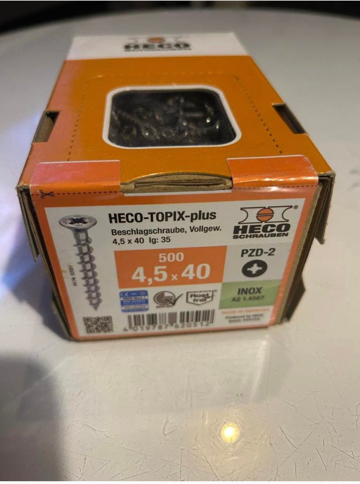 Heco 4,5x40 RVS 500 stuks, Ophalen, Zo goed als nieuw