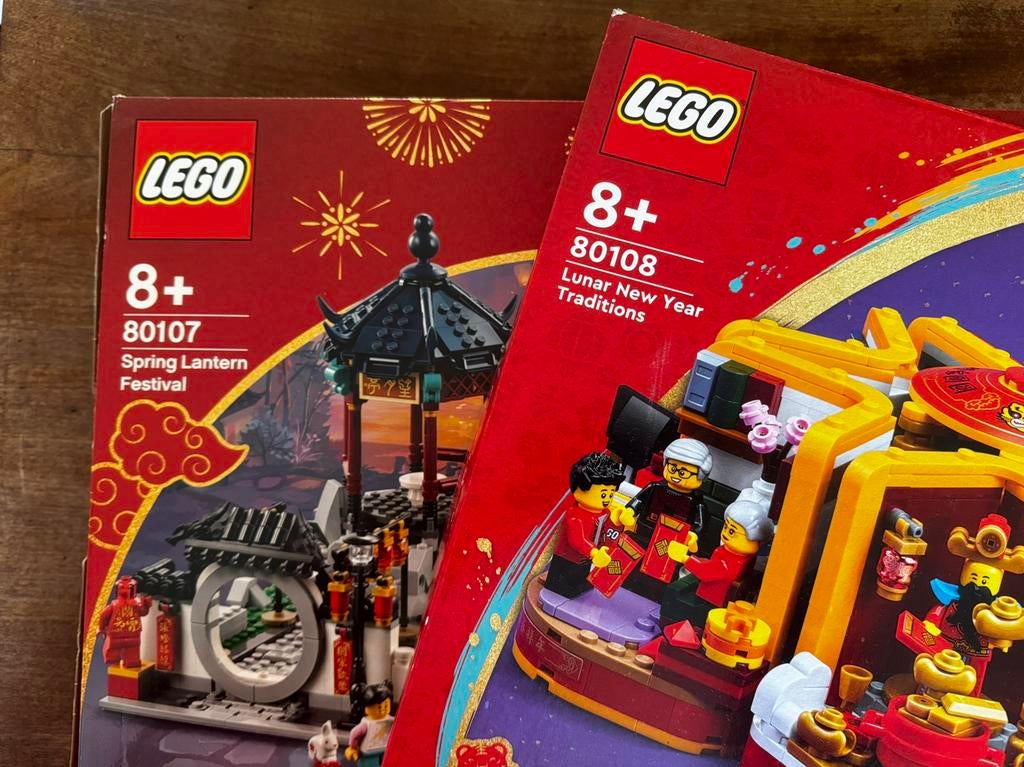 LEGO 80107 én 80108 - Chinees Nieuwjaar - zgan, compleet, Kinderen en Baby's, Speelgoed | Duplo en Lego, Inclusief extra onderdelen