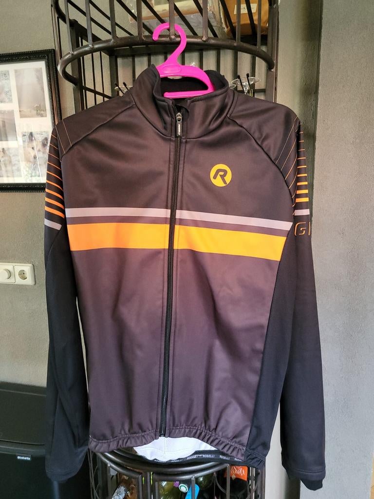 Fietsjack Zwart/Oranje - Maat M, Fietsen en Brommers, Gebruikt, Ophalen of Verzenden, Bovenkleding, Heren