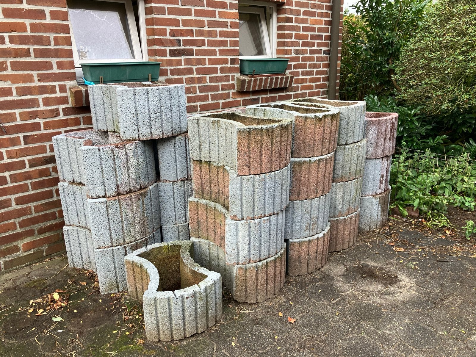 Grote Betonnen bloembakken voor tuin of balkon, Ophalen, Gebruikt, Balkon, Beton