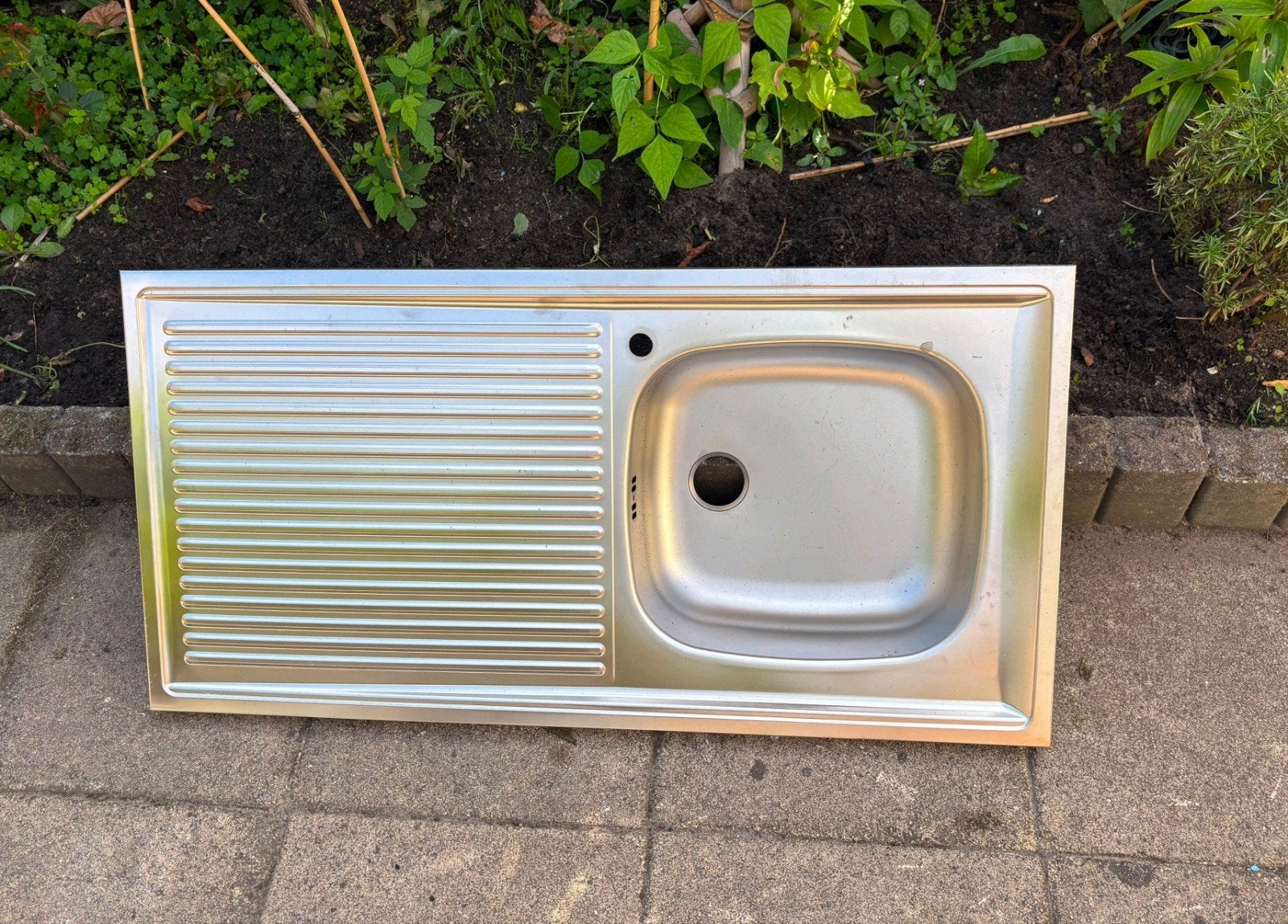 Nieuw RVS wasbak Franke 50x100 cm met afdruiprek, Ophalen, Nieuw, Rvs, Wastafel