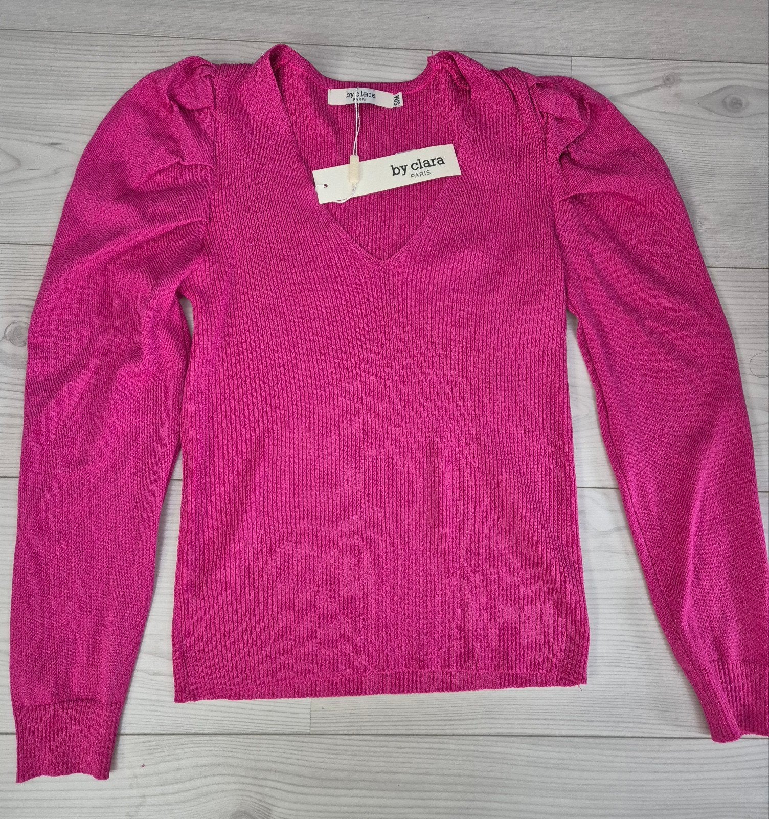 Leuk glitter shimmer felroze top wijde mouwen, Ophalen of Verzenden, Nieuw, Maat 38/40 (M), Roze