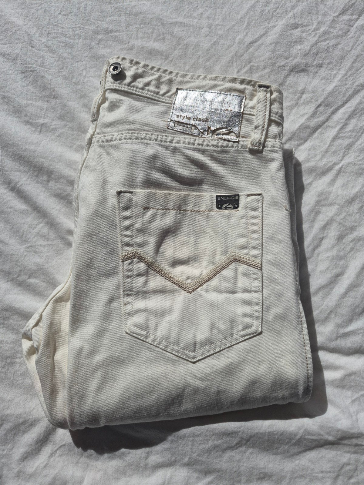 Y2K Energie witte jeans, Wit, Energie Jeans, Ophalen of Verzenden, Zo goed als nieuw