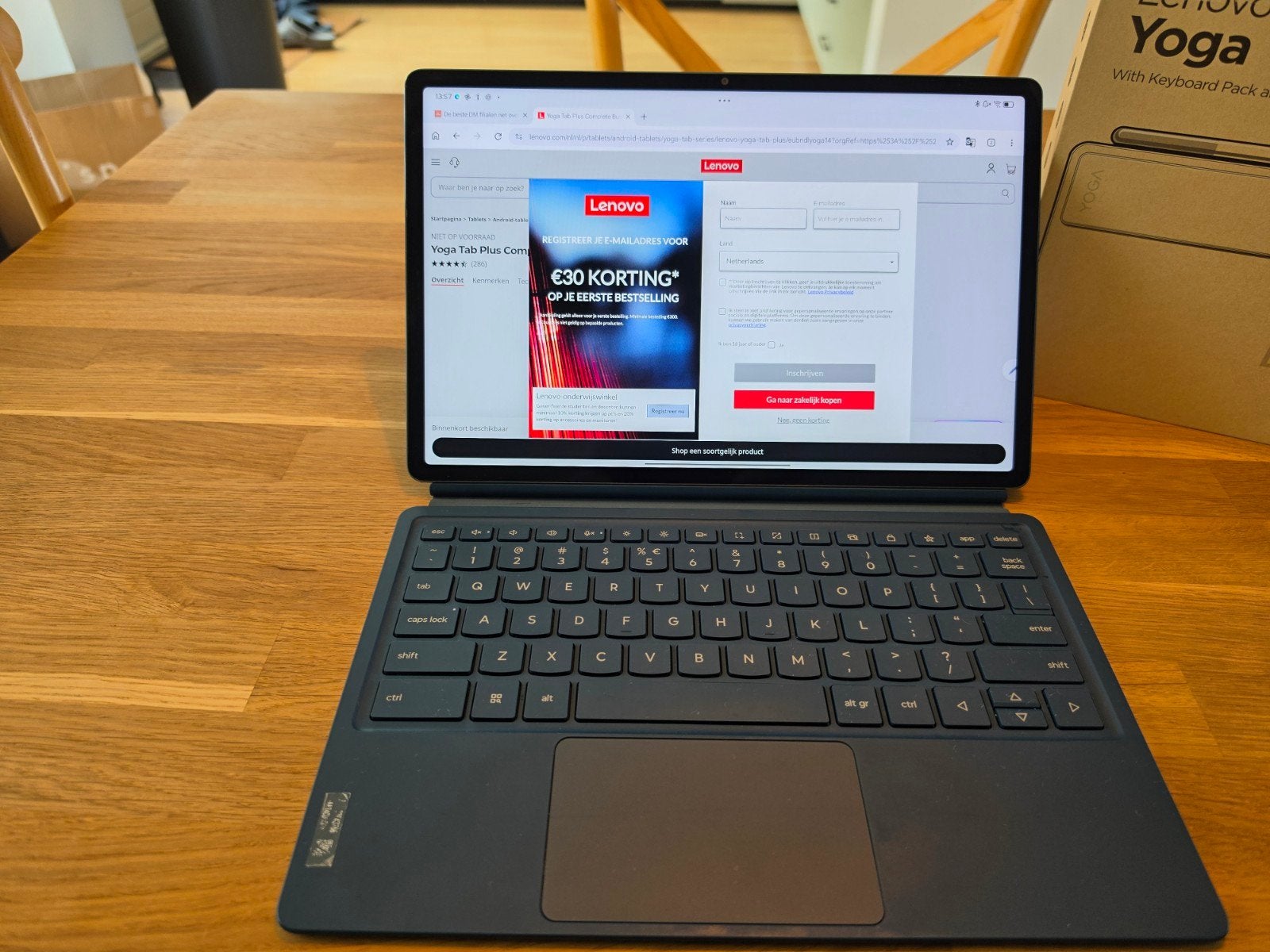 Lenovo Yoga Tab Plus met Keyboard - 16GB RAM, 256GB Opslag, Gebruikt, Yoga Tab Plus, Ophalen of Verzenden, Lenovo