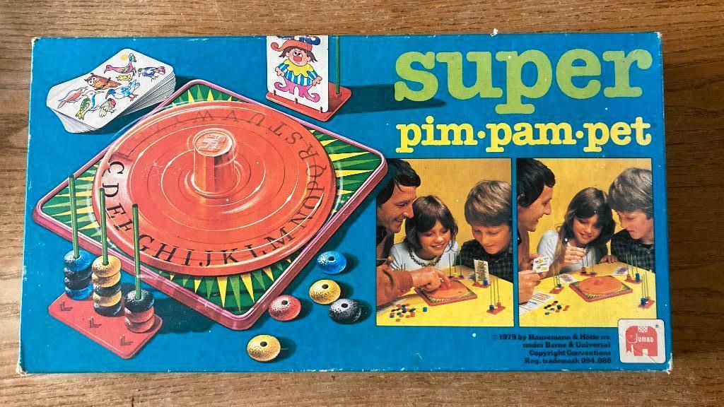 Vintage super pim pam pet, Een of twee spelers, Ophalen of Verzenden, Gebruikt, Jumbo