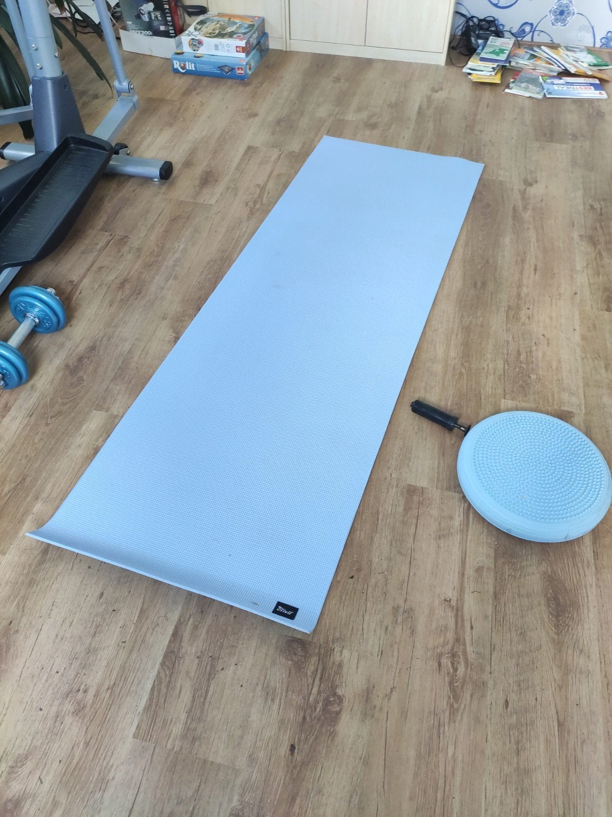 Fitness mat en kussen, Ophalen, Zo goed als nieuw, Kunststof