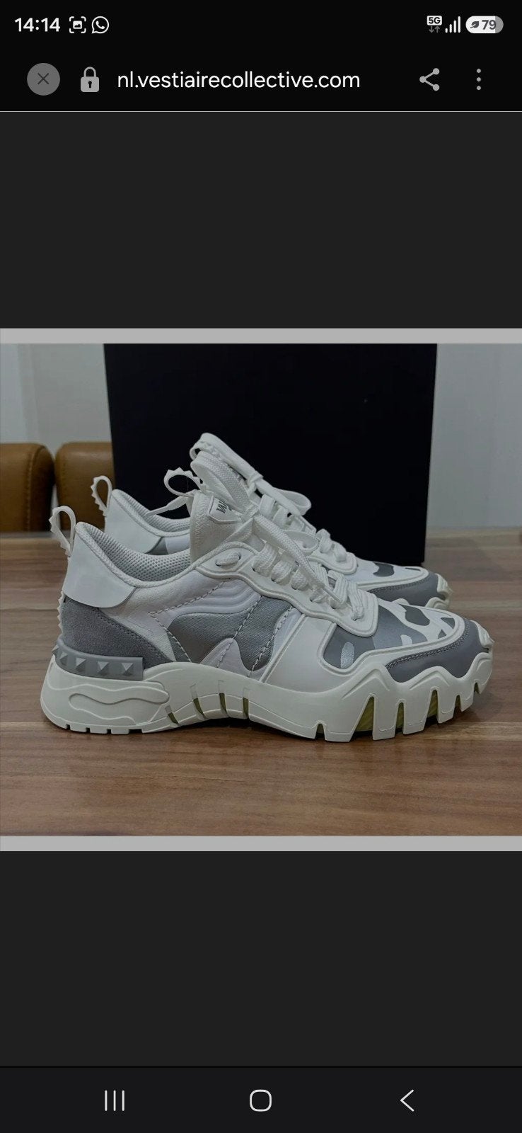 Valentino Garavani Rockrunner Sneakers Wit/Grijs, Ophalen of Verzenden, Zo goed als nieuw, Wit