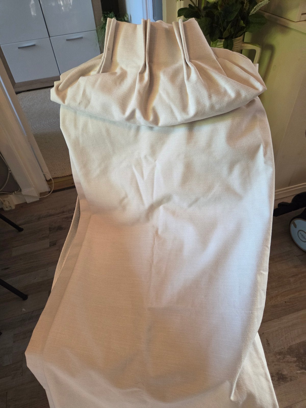 Nieuw!!verduisterend Overgordijn - Beige/Crème, Overgordijn, 190 cm, Plooiafwerking, Nieuw
