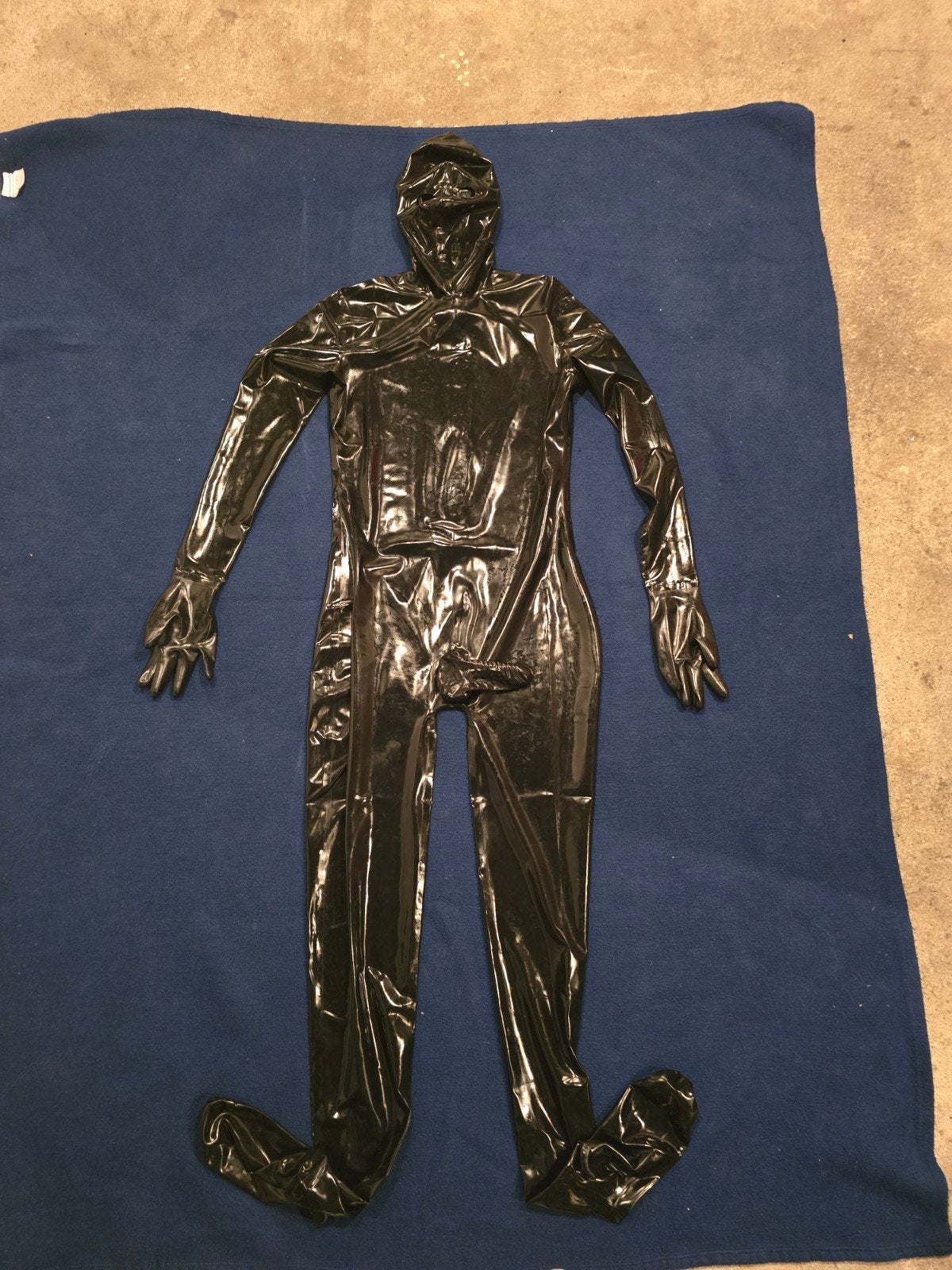Zwart latex catsuit xl, Verzenden, Nieuw