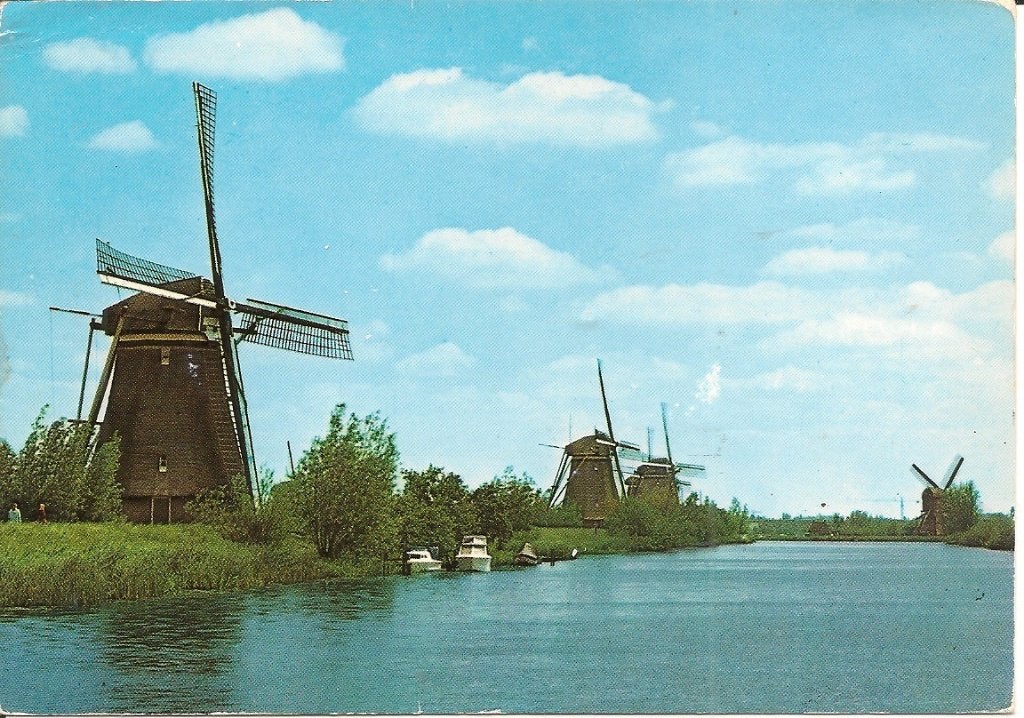 Ansichtkaart Kinderdijk Molens - Gelopen, Ophalen of Verzenden, 1980 tot heden, Gelopen, Zuid-Holland
