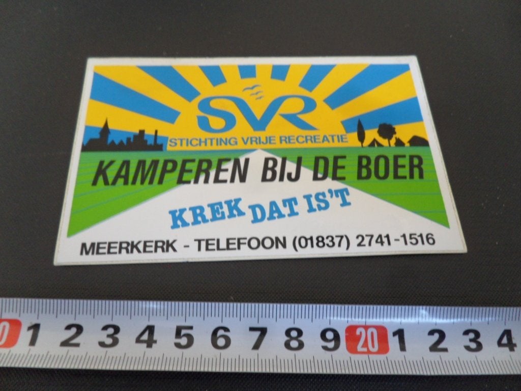 sticker meerkerk kamperen bij de boer SV krek dat is 't, Ophalen, Zo goed als nieuw