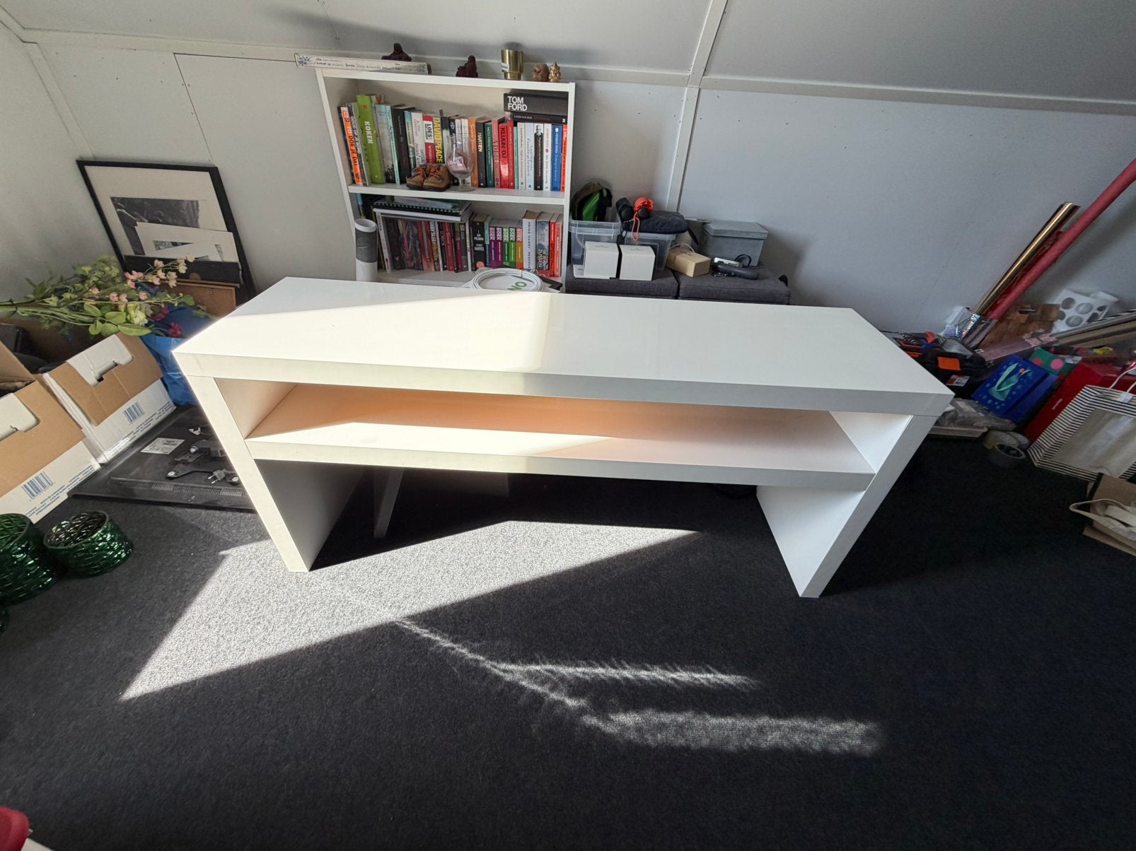 Sidetable hoogglans wit IKEA, Ophalen, Overige materialen, Gebruikt, 100 tot 150 cm