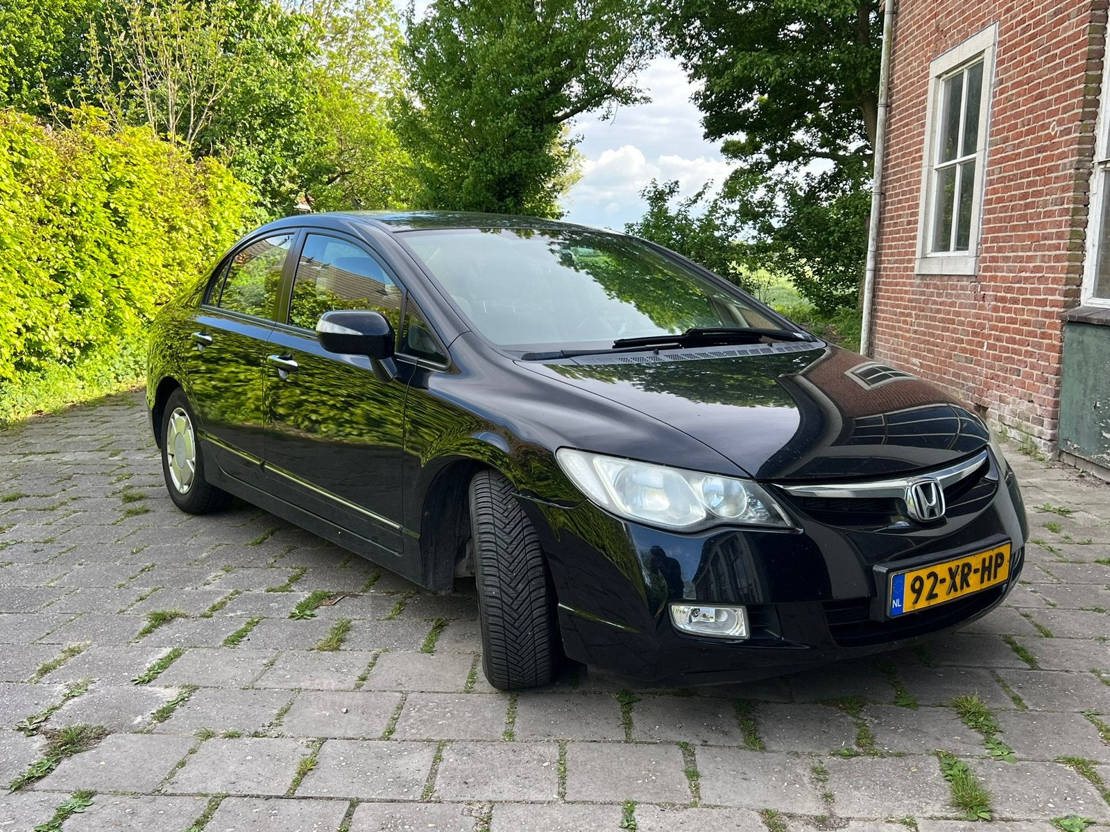 Honda Civic 1.3 Hybrid 2007 MOET NU WEG, Auto's, Lederen bekleding, Zwart, 22 km/l, Sedan