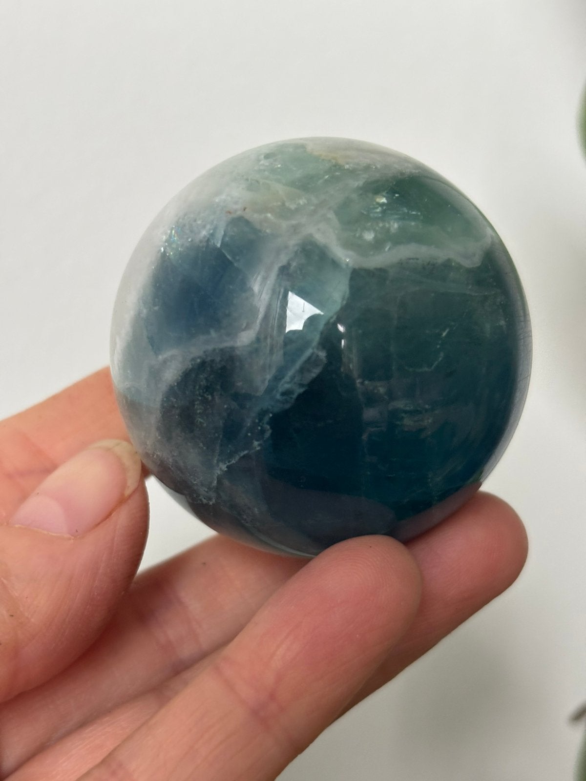 Blauwe fluoriet bol 50 mm, Ophalen of Verzenden, Mineraal
