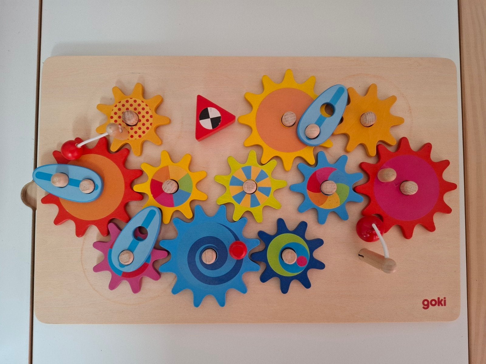 Goki Houten Tandwiel Puzzel, Ophalen of Verzenden, Zo goed als nieuw, Puzzelen