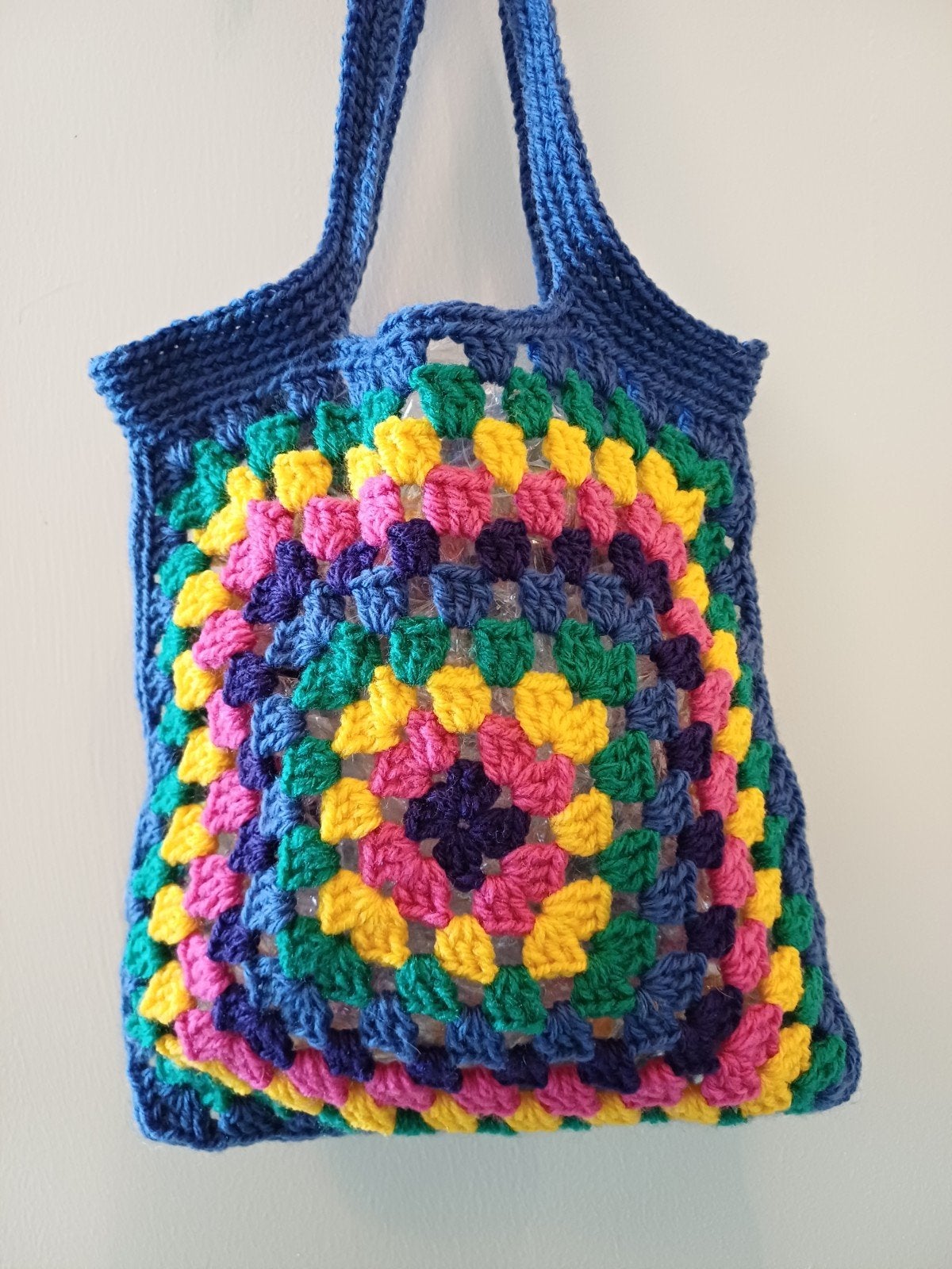 Gehaakte Granny Square Tas - Kleurrijk en Uniek, Ophalen of Verzenden, Zo goed als nieuw, Overige kleuren, Shopper