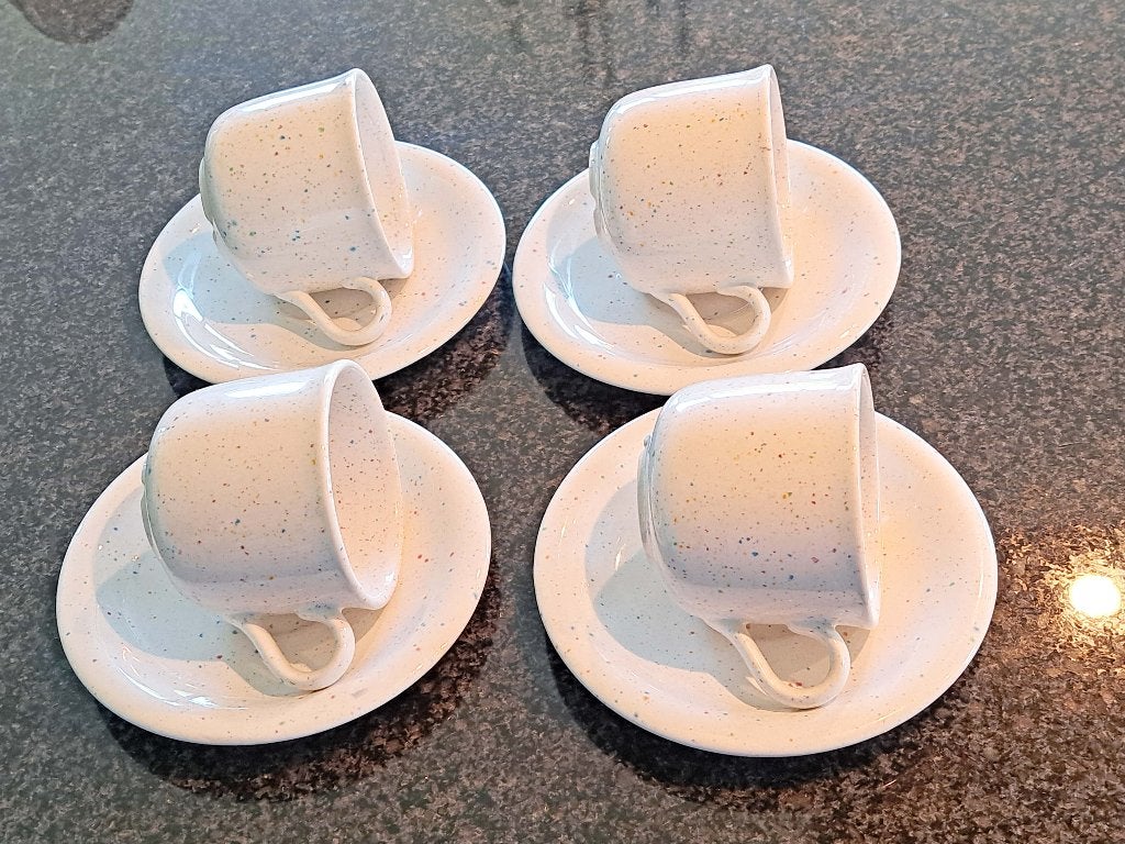 4 x John Tams Hema Vintage confetti kop en schotels set, Ophalen of Verzenden
