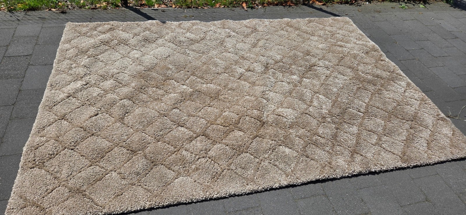 Modern beige vloerkleed - 300x200cm, Ophalen, Gebruikt, Beige, 200 cm of meer