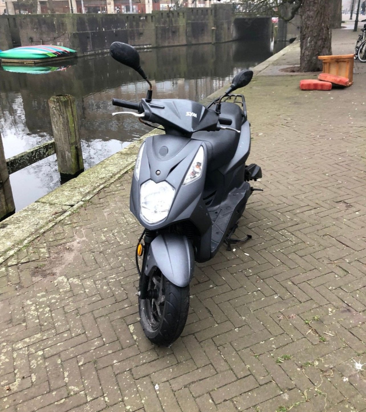 Sym orbit 2 zwart grijs blauw kenteken, Gebruikt, Ophalen of Verzenden, Benzine, Orbit