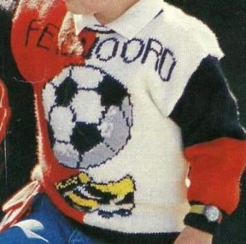 Feyenoord voetbal trui breipatroon, Hobby en Vrije tijd, Breien en Haken, Ophalen of Verzenden, Zo goed als nieuw, Breien, Patroon of Boek