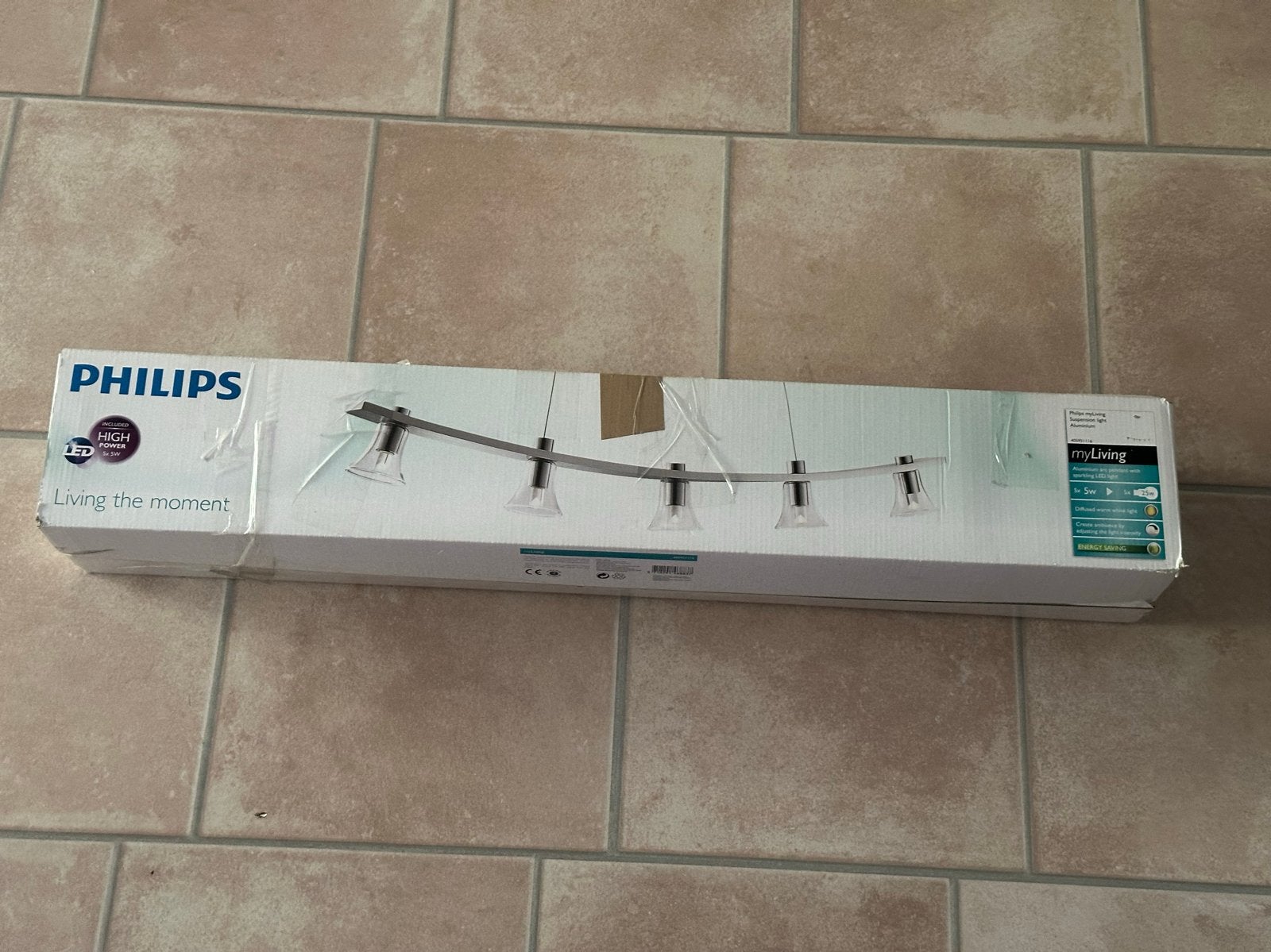 Philips myLiving Aluminium Boog Hanglamp met LED, Ophalen, Nieuw, Metaal, Overige fittingen
