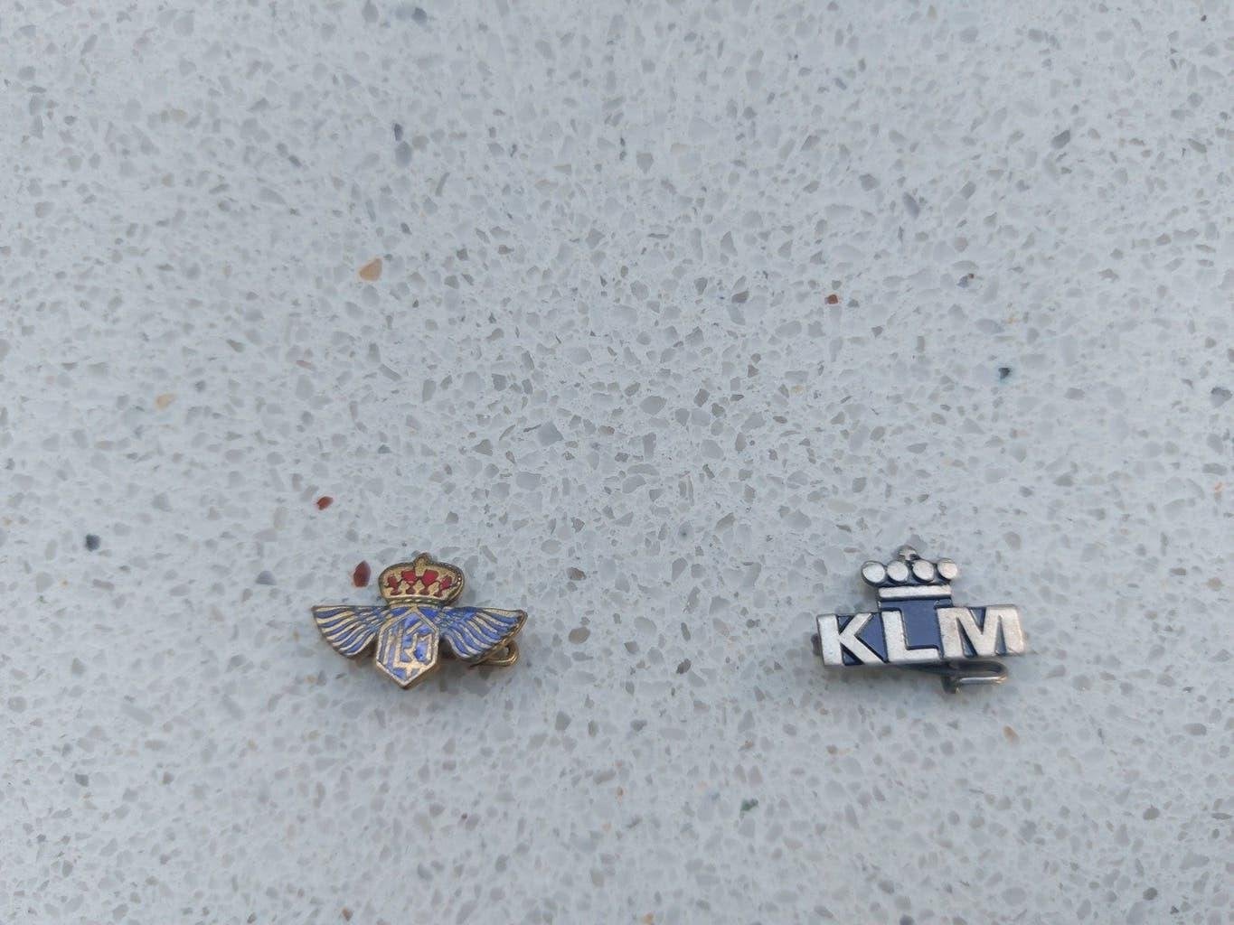KLM speldjes vintage, Ophalen of Verzenden, Gebruikt, Transport, Speldje of Pin