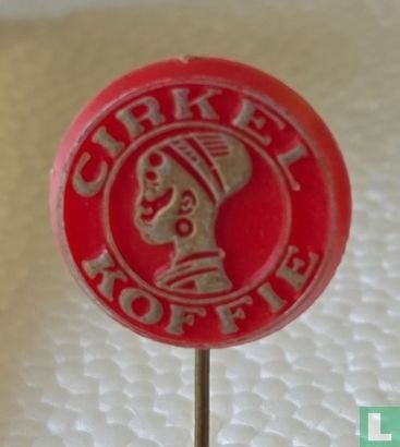 Speldje - Cirkel koffie [goud op rood], Ophalen of Verzenden, Zo goed als nieuw, Merk, Speldje of Pin