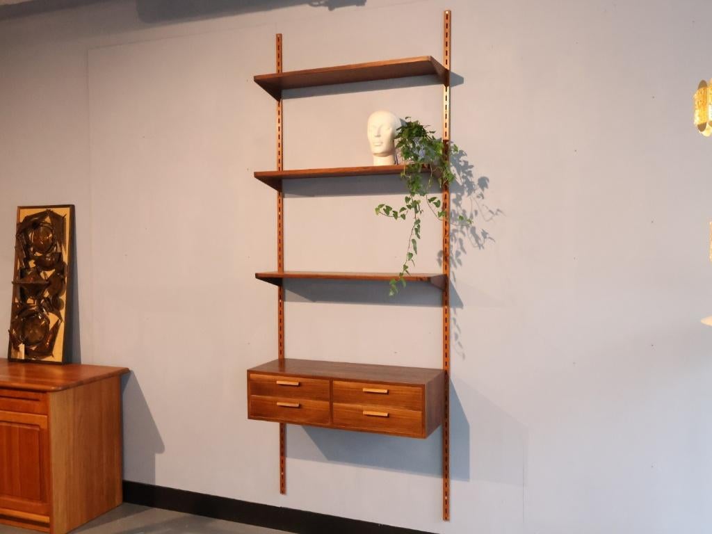 Vintage wandsysteem | Kai Kristiansen | FM Furniture, Huis en Inrichting, Kasten | Wandmeubels, Gebruikt, 200 cm of meer, ., Ophalen of Verzenden
