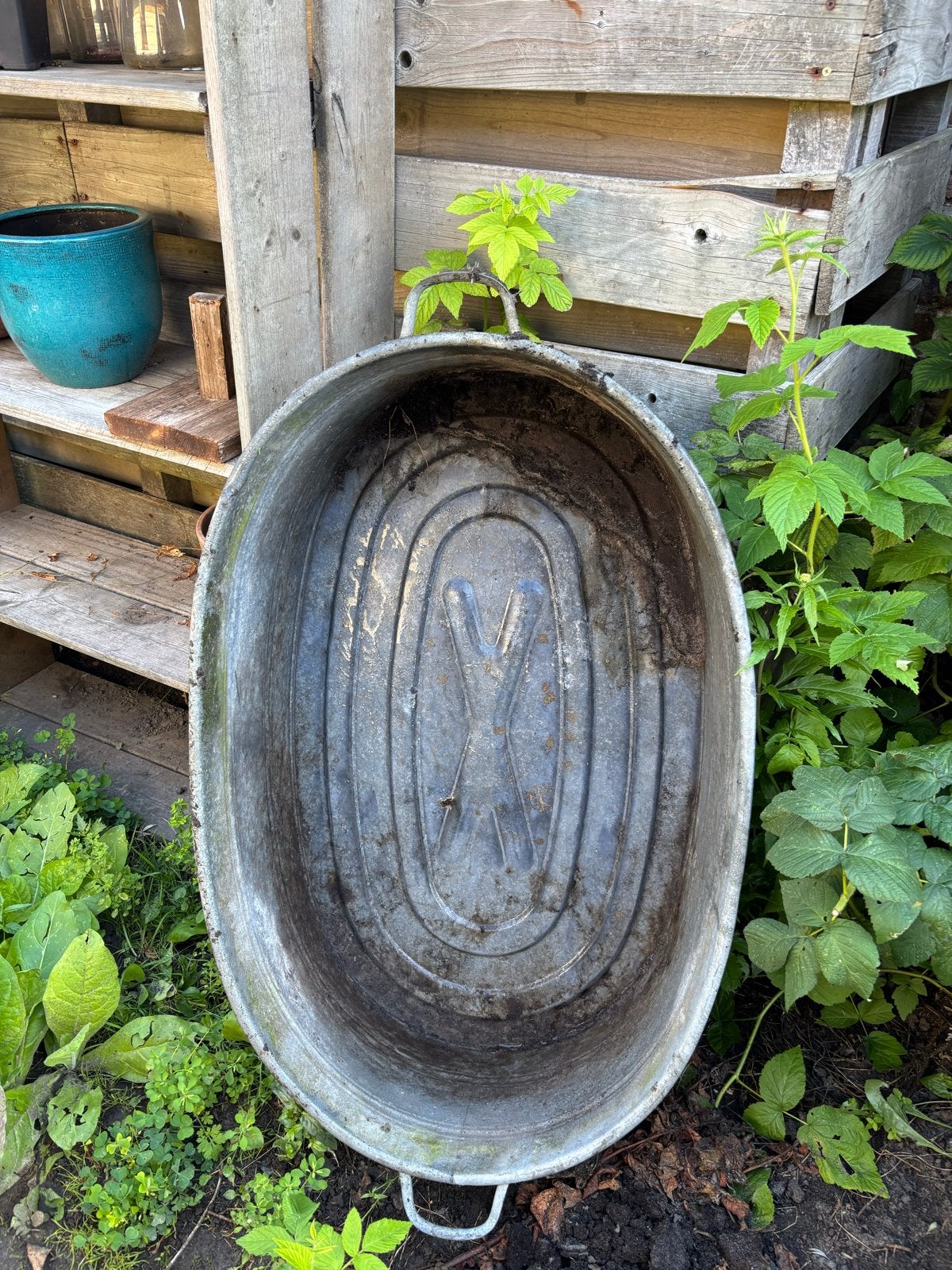 Vintage Zinken Tijl / Wastobbe, Ophalen